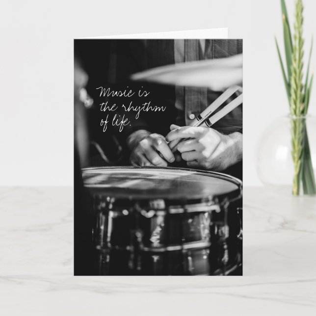 Drummer Rhythm Life Birthday Folets Greeting Card Kort (Framsida)