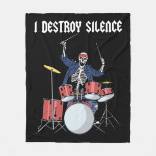 Drummer Rock musik Band Drums I Destroy Silence Fleecefilt