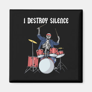 Drummer Rock musik Band Drums I Destroy Silence Magnet
