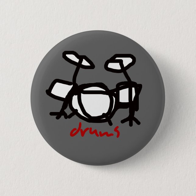drummer - rock musik knapp (Framsida)