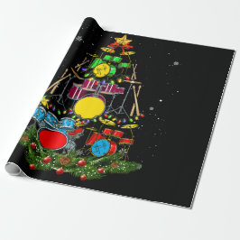 Drummer Santa Gift Drum Drummer Julafton Presentpapper