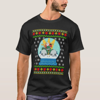 Drummer Santa Snö Globe Ugly jul Drums Perc T Shirt