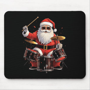 Drummer Santa Spelar Drums Funny juldrumme Musmatta