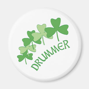 Drummer Shamrocks Outabled Magnet