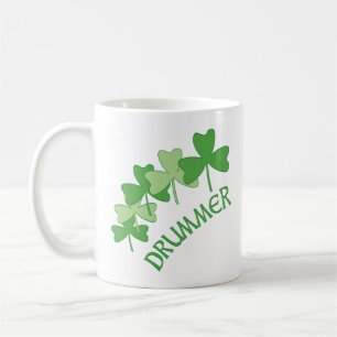 Drummer Shamrocks Outlines Grönt Kaffemugg