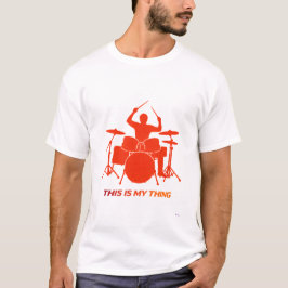 Drummer Silhouette Action Lifestyle Design T Shirt