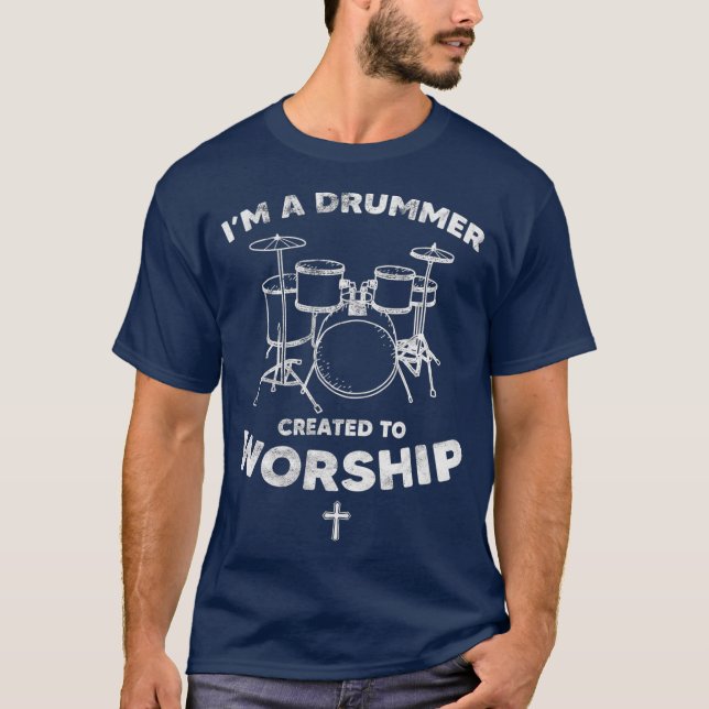 Drummer Skapat till den kristna Faith-gåvan till W T Shirt (Framsida)