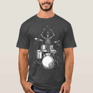 Drummer Skeleton Drumming T Shirt