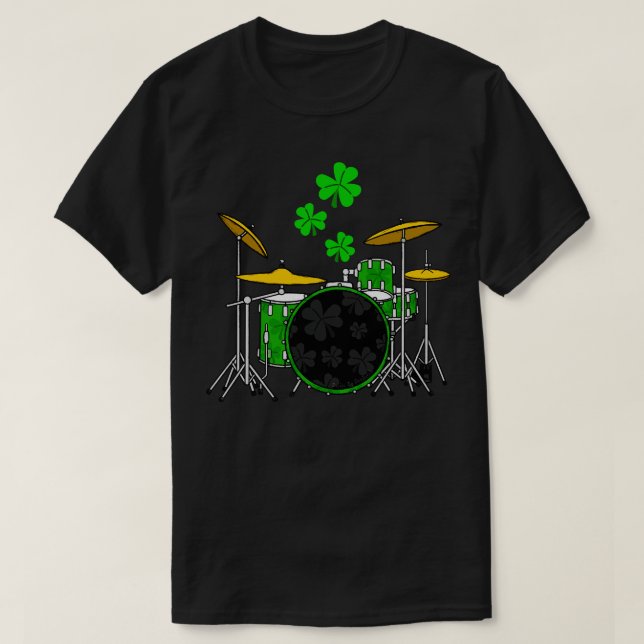 Drummer St patricks day Drum Teacher Irish Musicia T Shirt (Design framsida)