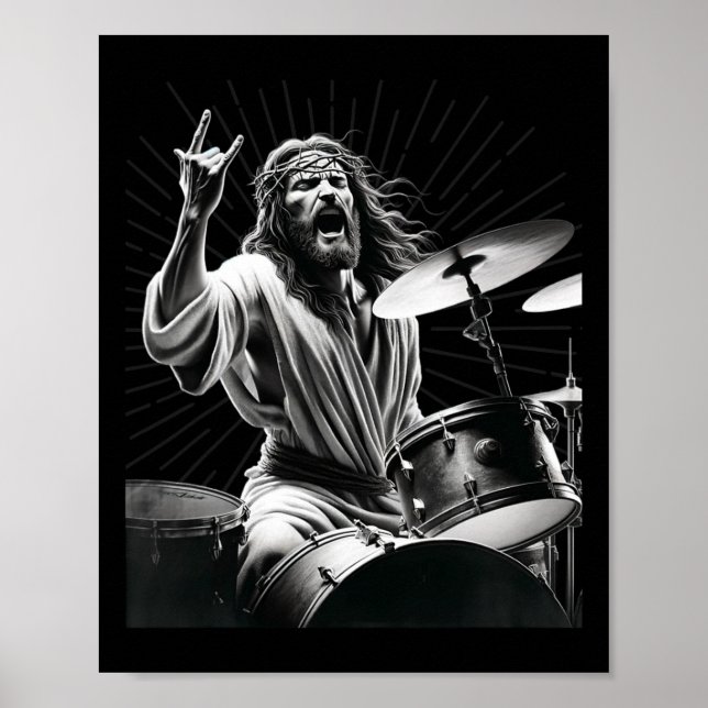 Drummer Sten Jesus Drumming Poster (Framsidan)