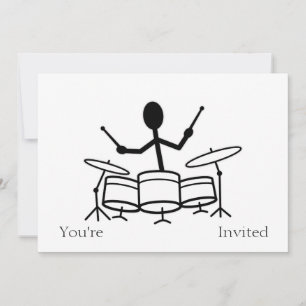 Drummer Stick figur Inbjudningar