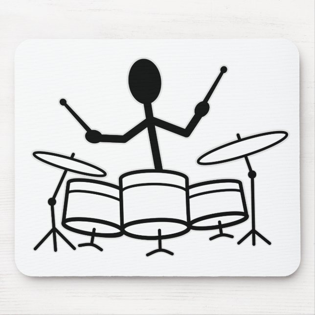 Drummer Stick figur Musmatta (Framsidan)