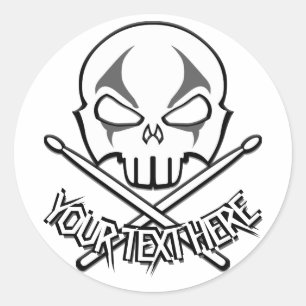 Drummer Stickers Personlig Sten & Roll Stickers Runt Klistermärke