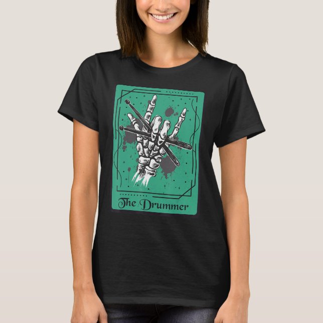 Drummer-Tarot Card-diskar Mystical-kort kan hända T Shirt (Framsida)