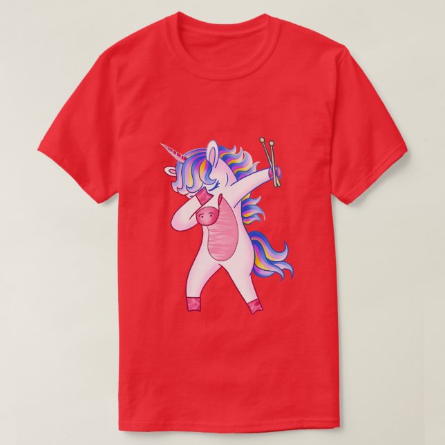 Drummer Unicorn T Shirt (Design framsida)
