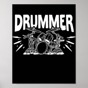 Drummer-uppsättning för Music Percusacher Teacher Poster