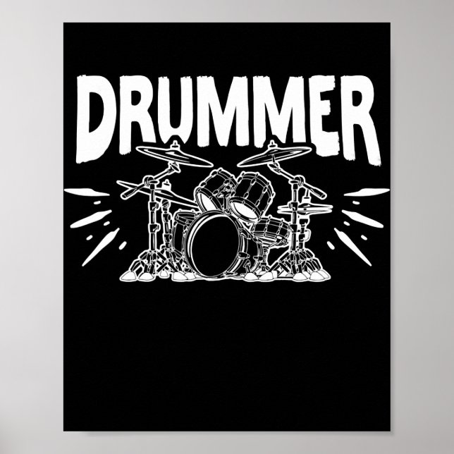 Drummer-uppsättning för Music Percusacher Teacher Poster (Framsidan)