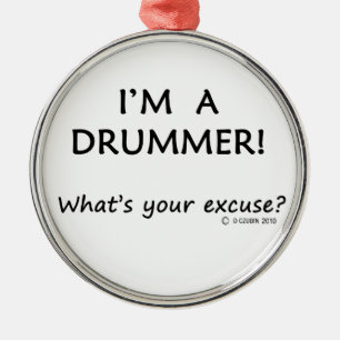 Drummer Ursäkta Julgransprydnad Metall