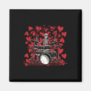Drummer Valentines day Rock N Roll Drum Music Kärl Magnet