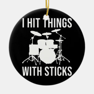 Drummer Vintage Drumset Funny Drummers Drumming Julgransprydnad Keramik