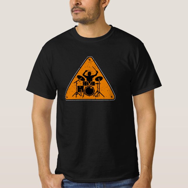 Drummer Vintage Sign T Shirt (Framsida)