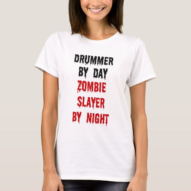 Drummer Zombie Sayer T-shirt (Framsida)