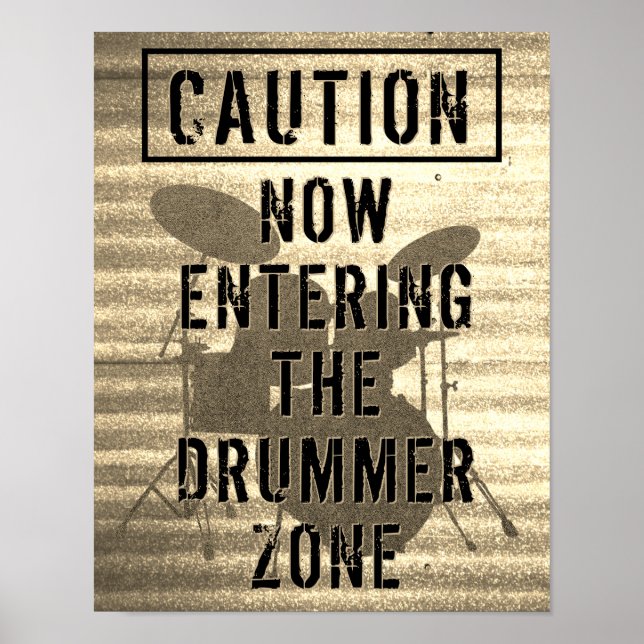 Drummer Zon Drum Kit Music Skriv ut Drumming-Poste Poster (Framsidan)