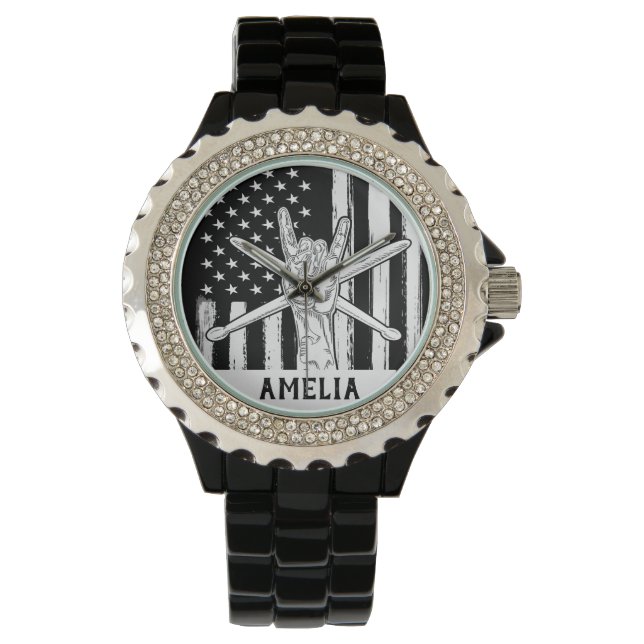 Drummers - Anpassat namn Armbandsur (Framsida)