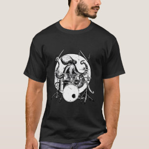 Drummers Gift Print Coola Drumming Octopus T Shirt