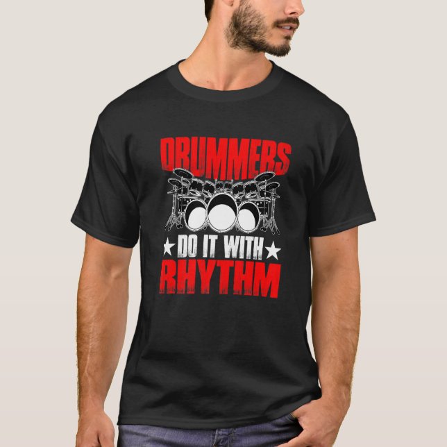Drummers gör det med rytmen Premium T Shirt (Framsida)