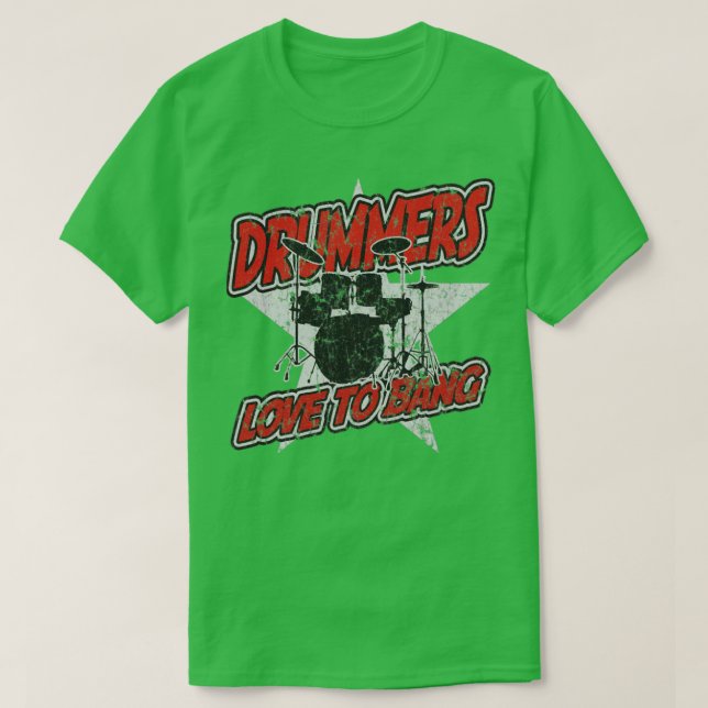Drummers Kärlek to Bang Percussion Music T Shirt (Design framsida)