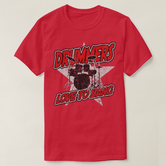 Drummers Kärlek to Bang Percussion Music T Shirt (Design framsida)