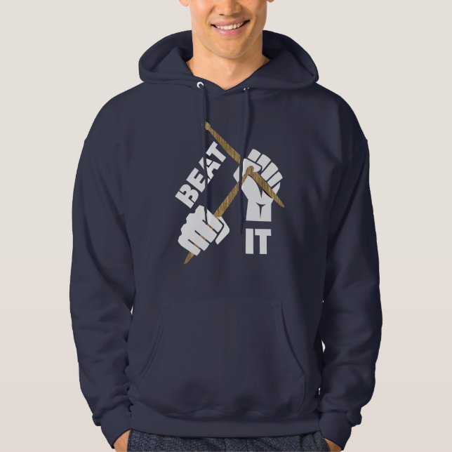 Drummers lustiga biffon, musikgrafik hoodie (Framsida)
