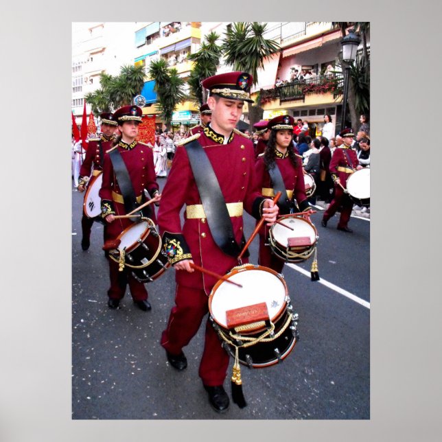 Drummers på Handflatan Söndag, Marbella Poster (Framsidan)