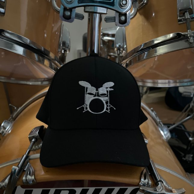 Drummers trumspelares broderade Hat Broderad Keps (Now I can take my kit everywhere I go!)