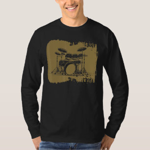 Drumming av rumsuppsättning Vintage för Drummer oc T Shirt
