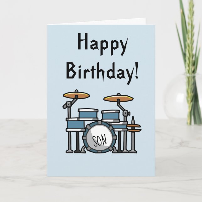 Drumming Birthday Card Kort (Framsida)