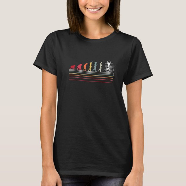 Drumming Evolution Drummer Instrumentalist Sten oc T Shirt (Framsida)