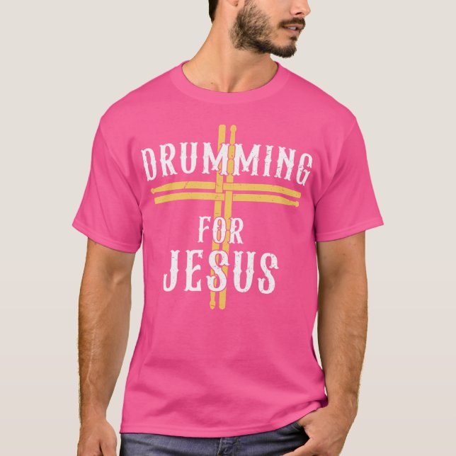 Drumming för Jesus Christian Percussionist Drummer T Shirt (Framsida)