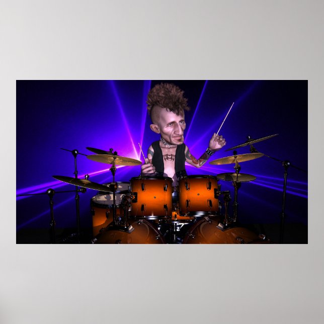 Drumming med Lasers Poster (Framsidan)