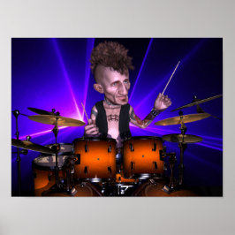 Drumming med Lasers Poster