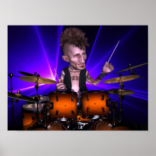 Drumming med Lasers Poster