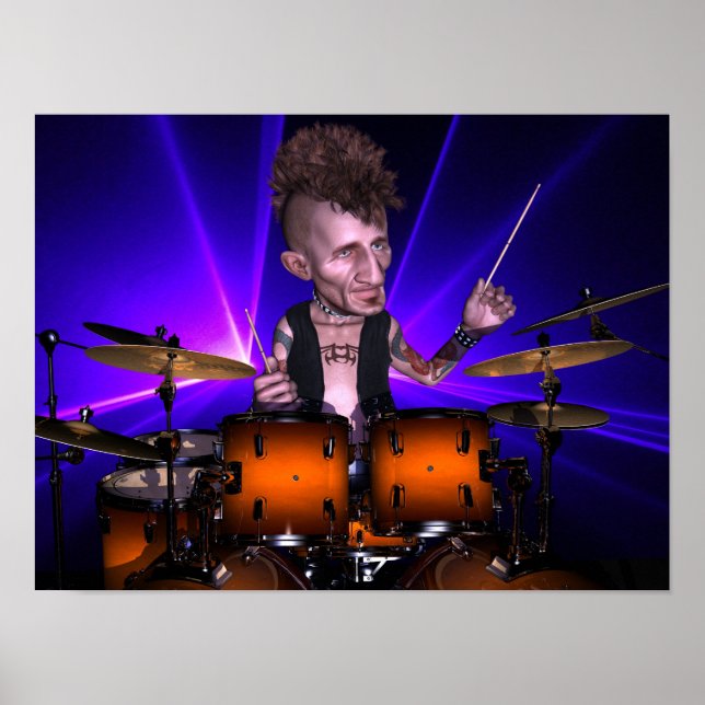 Drumming med Lasers Poster (Framsidan)