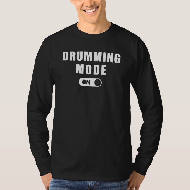 Drumming Mode Tee Hoodie Långärmad Sweater (Framsida)