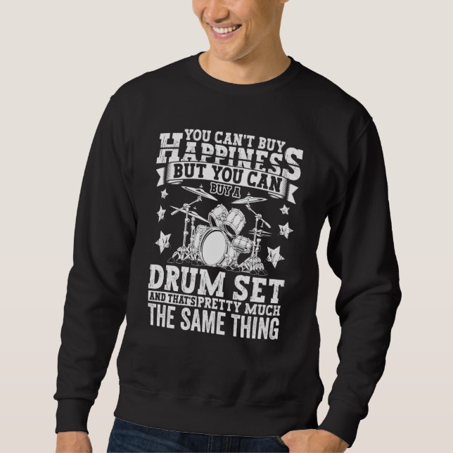 Drumming Player Apparel Drummer Quote Drumset for  Lång Ärmad Tröja (Framsida)