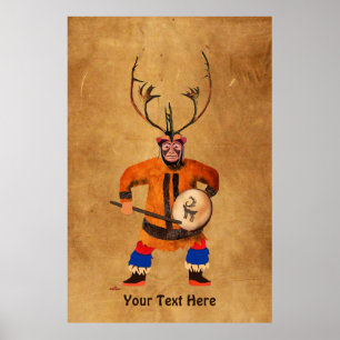 Drumming Shaman Poster
