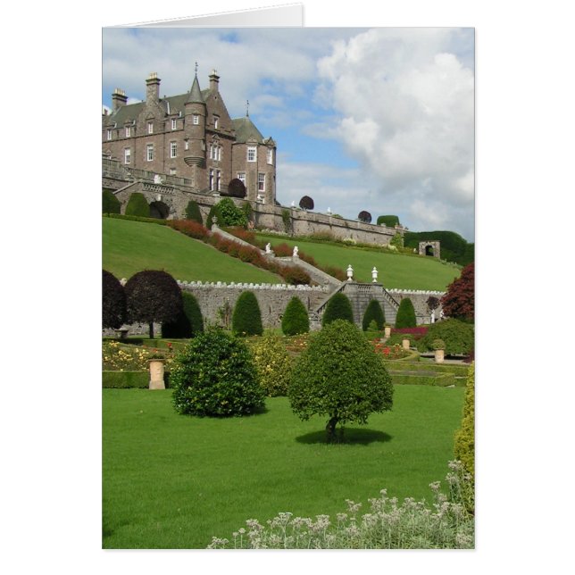 Drummond castle och trädgårdar hälsningskort (Framsidan)