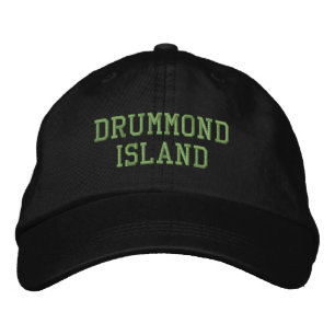 Drummond Island Michigan Embroized Baseball Hat Broderad Keps