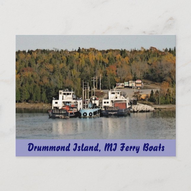 Drummond Island Michigan Ferry Boats Vykort (Framsida)