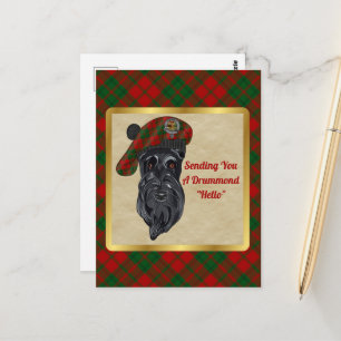 Drummond Klan Badge & Tartan Postcard Vykort